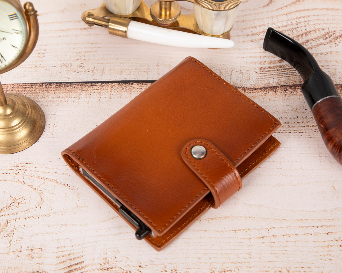 Carry Confidence: Small Leather Pop-Up Wallet with RFID Blocking