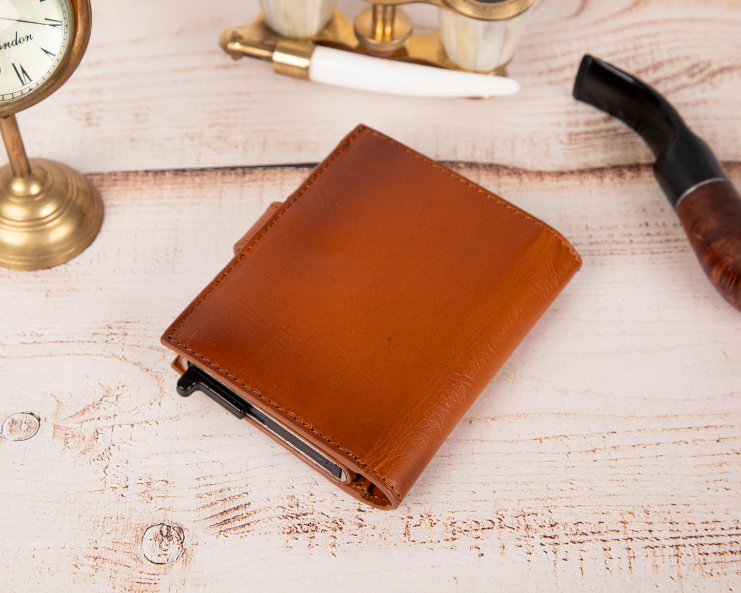 Carry Confidence: Small Leather Pop-Up Wallet with RFID Blocking