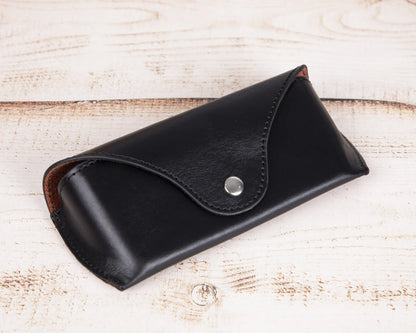 Pinario | Personalized | Leather Glasses Case | Black