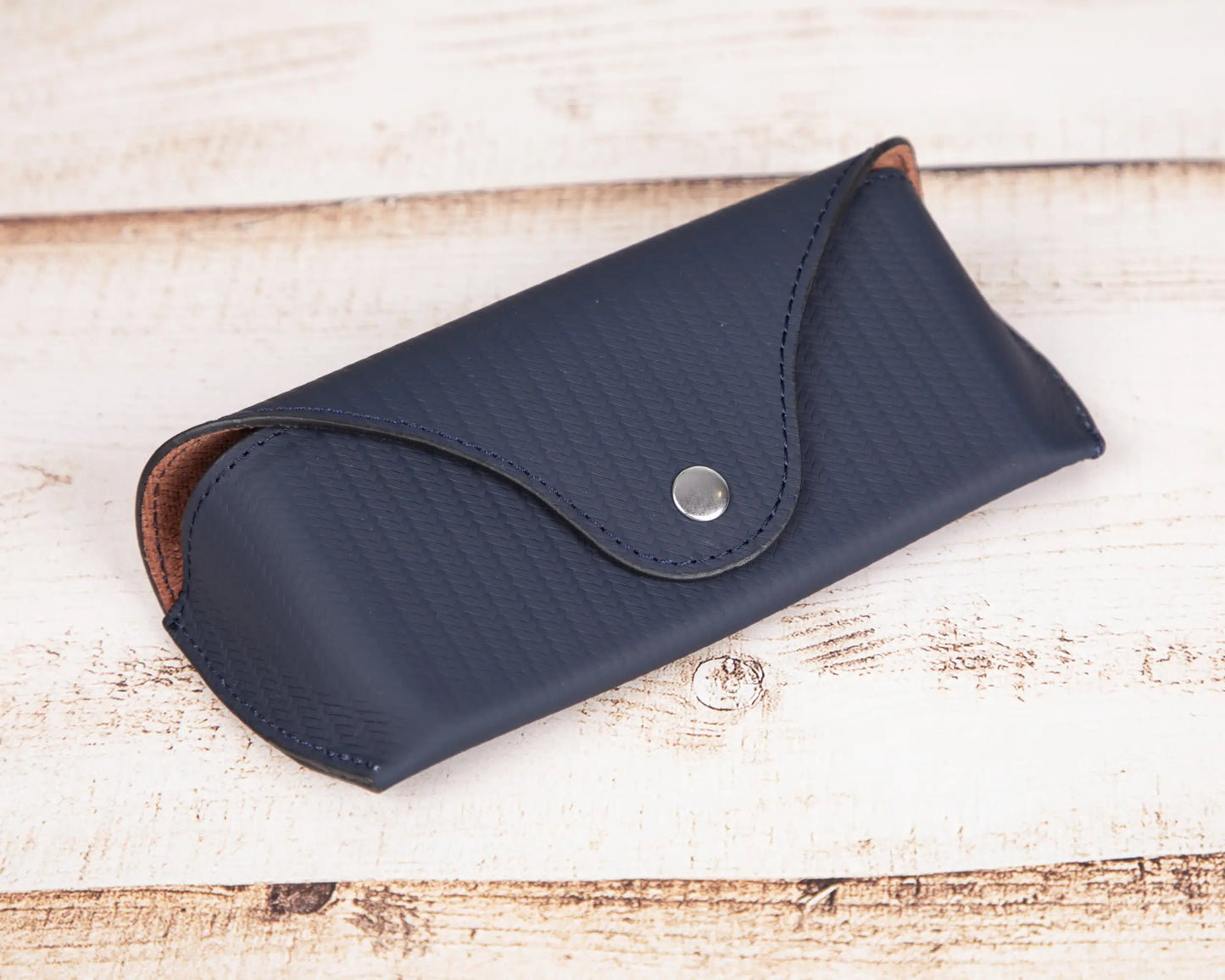 Pinario | Personalized | Leather Glasses Case | Dark Blue