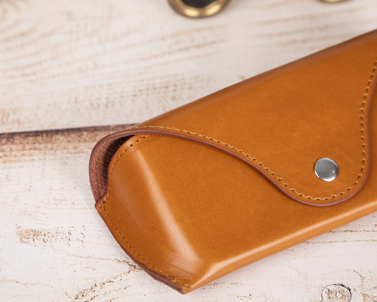 Pinario | Personalized | Leather Glasses Case | Tan