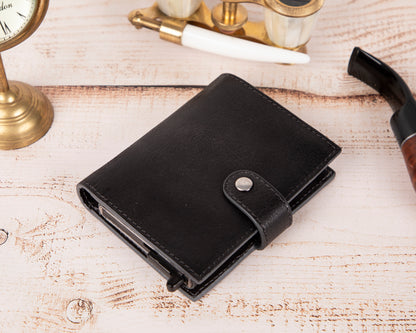 Stylish & Secure: Small Leather Pop-Up Wallet for Men/Women (RFID)