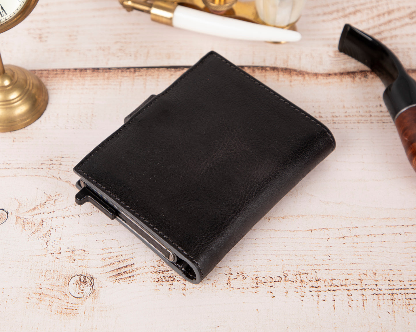 Stylish & Secure: Small Leather Pop-Up Wallet for Men/Women (RFID)