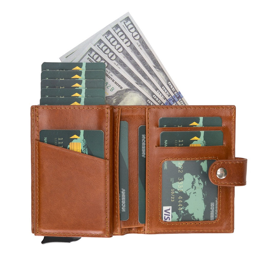 Carry Confidence: Small Leather Pop-Up Wallet with RFID Blocking