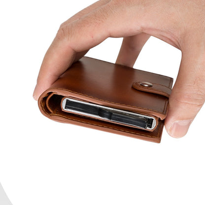 Carry Confidence: Small Leather Pop-Up Wallet with RFID Blocking