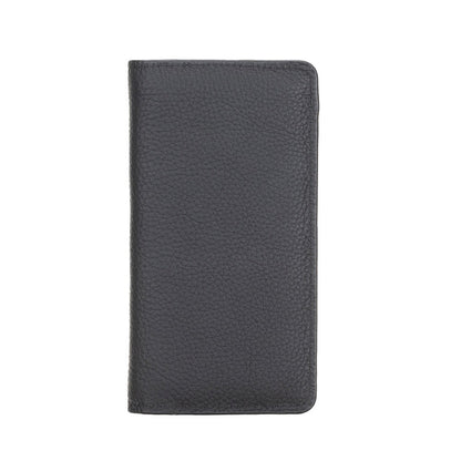 Pinario | Personlanized | 6.5" Long Phone Wallet | Black Genuine Leather