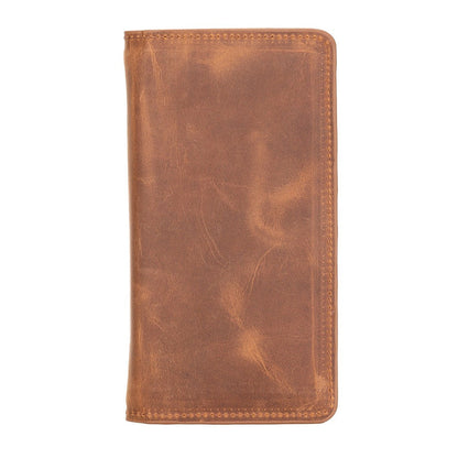 Pinario | Personlanized | 6.5" Long Phone Wallet | Brown Genuine Leather