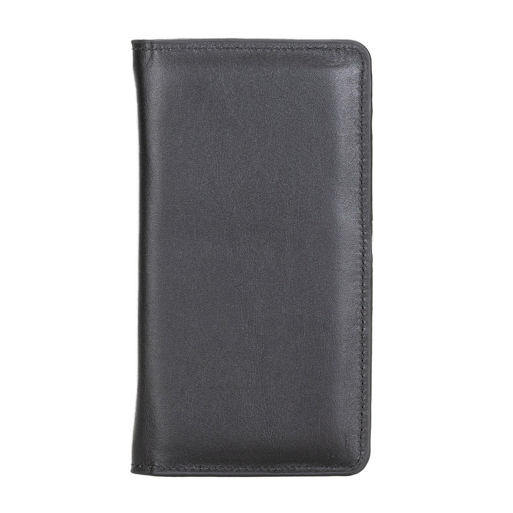 Pinario | Personlanized | 6.5" Long Phone Wallet | Black Genuine Leather