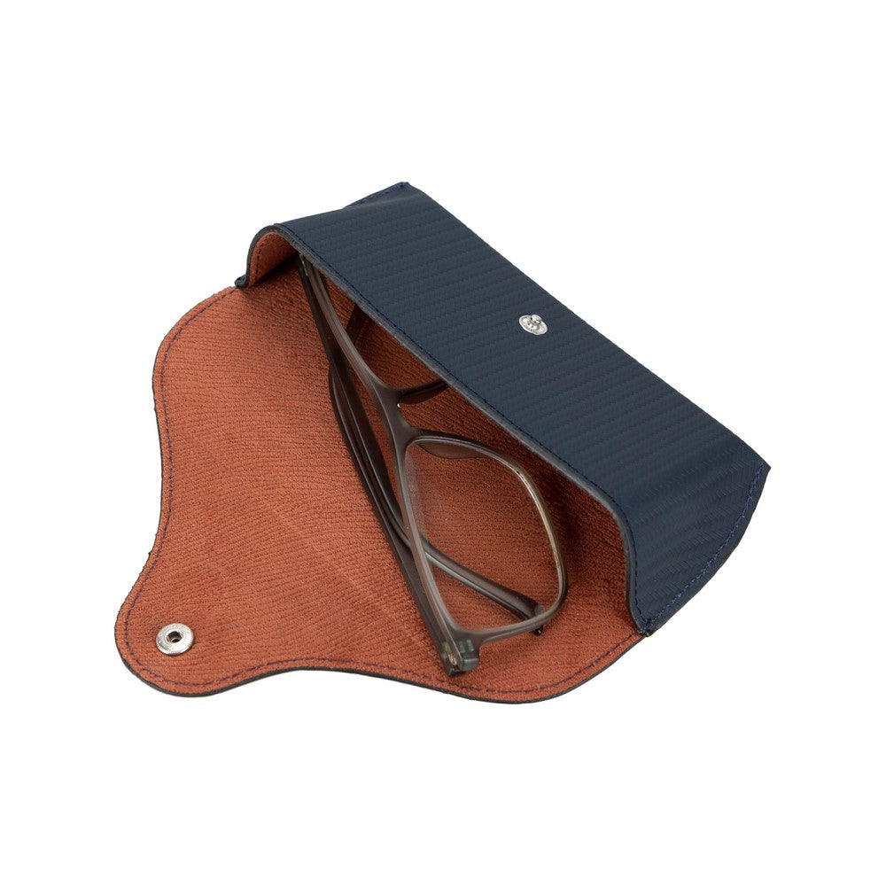 Pinario | Personalized | Leather Glasses Case | Dark Blue