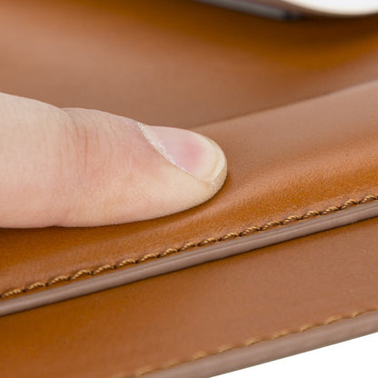 Genuine Leather Mouse Pad with Ergonomic Wrist Rest - Tan