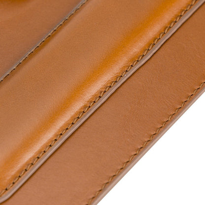 Genuine Leather Mouse Pad with Ergonomic Wrist Rest - Tan