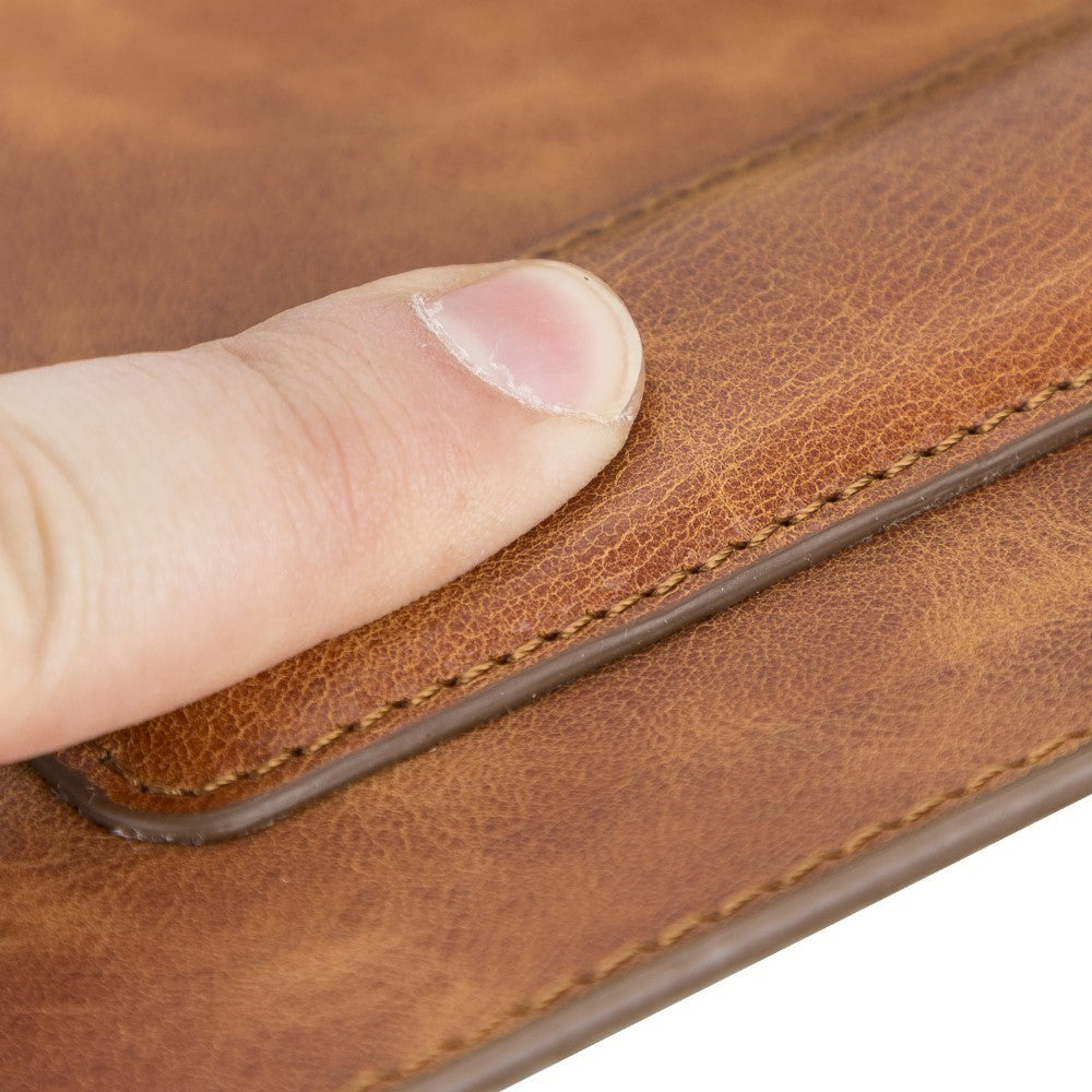 Genuine Tan Leather Mouse Pad with Ergonomic Wrist Rest