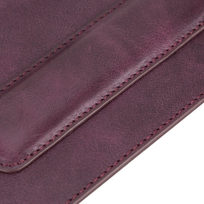 Genuine Leather Mouse Pad with Ergonomic Wrist Rest - Purple