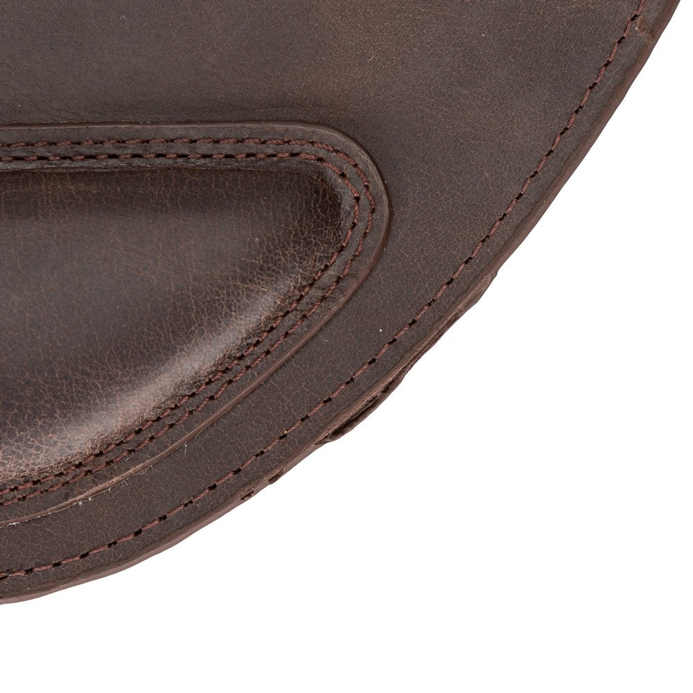 Genuine Leather Mouse Pad with Ergonomic Wrist Rest - Brown