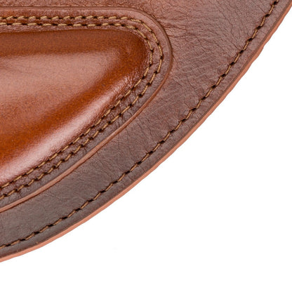 Genuine Leather Mouse Pad with Ergonomic Wrist Rest - Tan