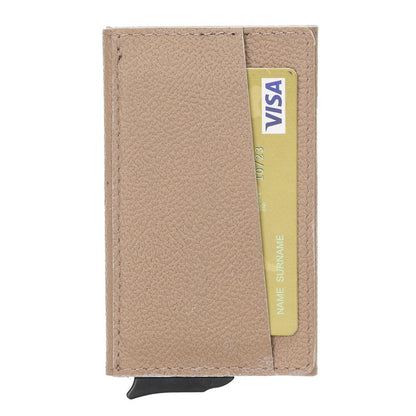 Pinario | RFID Blocking Pop-Up Card Holder | Beige | Leather