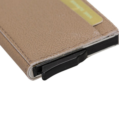 Pinario | RFID Blocking Pop-Up Card Holder | Beige | Leather