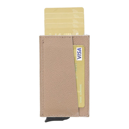 Pinario | RFID Blocking Pop-Up Card Holder | Beige | Leather