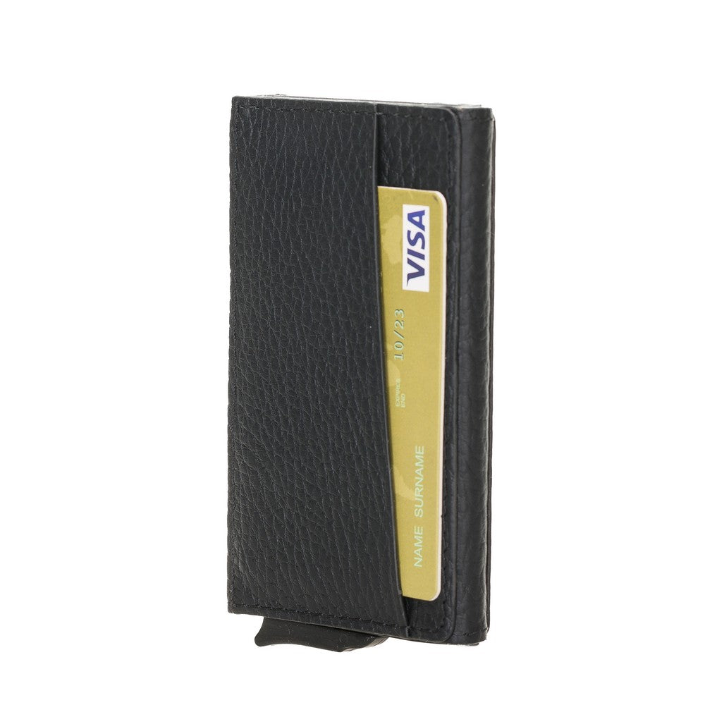 Pinario | Men's RFID Blocking Pop Up Leather Card Holder | Grey | Sleek & Minimalist