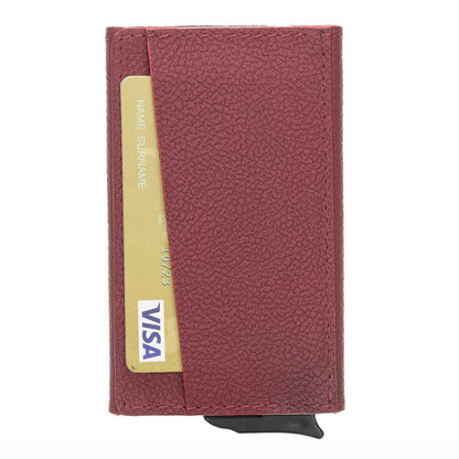 Pinario | RFID Blocking Pop-Up Card Holder | Burgundy | Leather